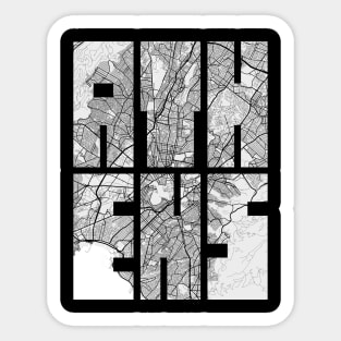 Athens, Greece City Map Typography - Light Sticker